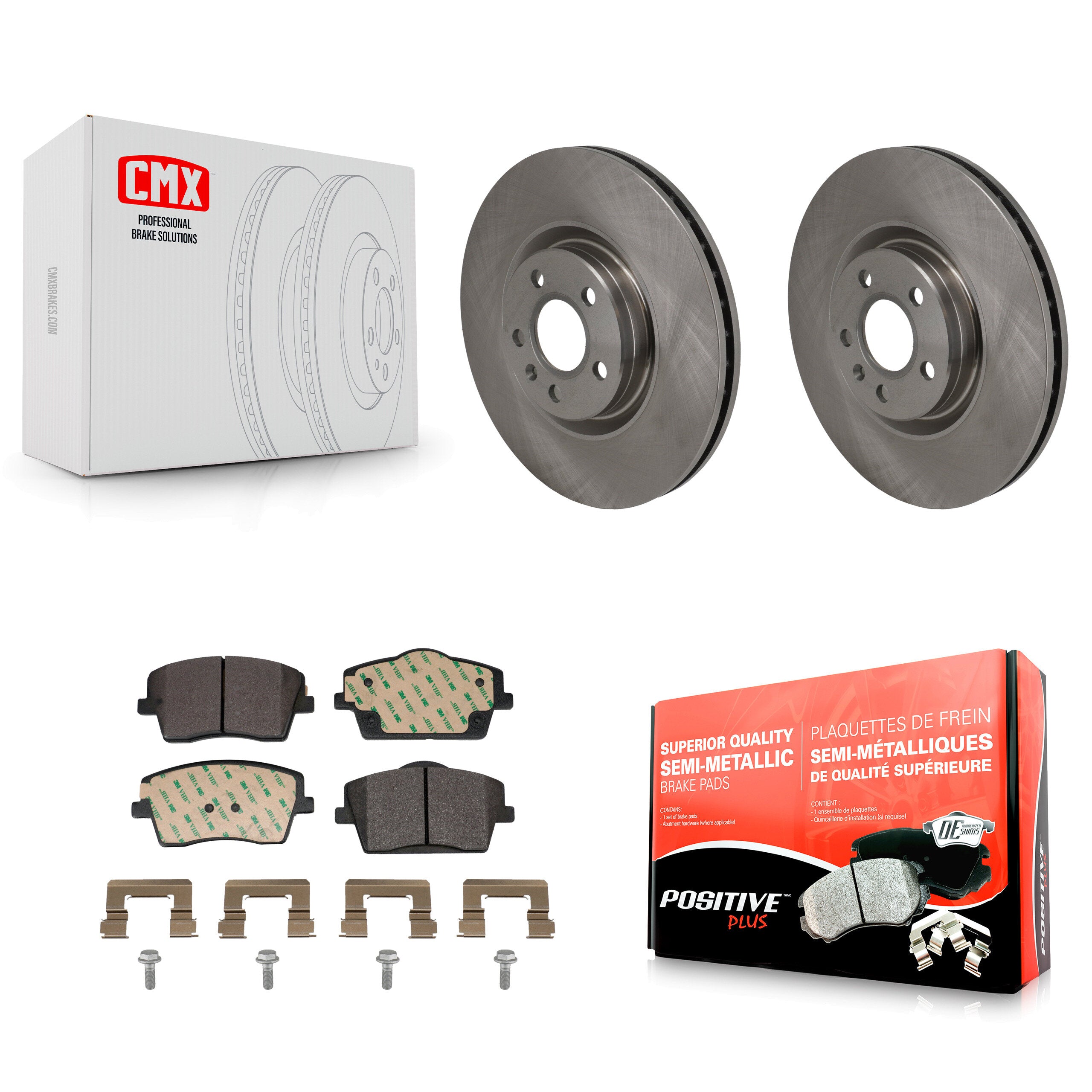 Front Brake Rotors & Semi-Metallic Pad Kit For Volvo XC40 With 322mm Diameter Rotor K8F-105116