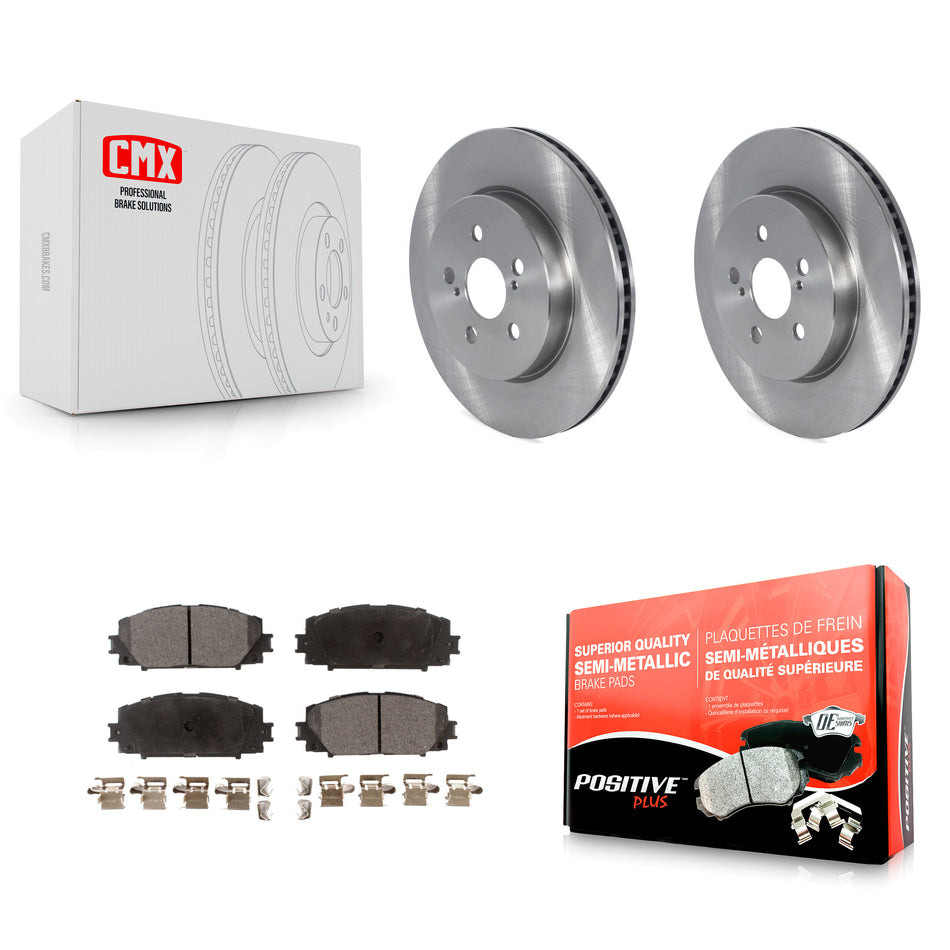 Front Disc Brake Rotors And Semi-Metallic Pads Kit For Toyota Corolla Prius Prime K8F-105118