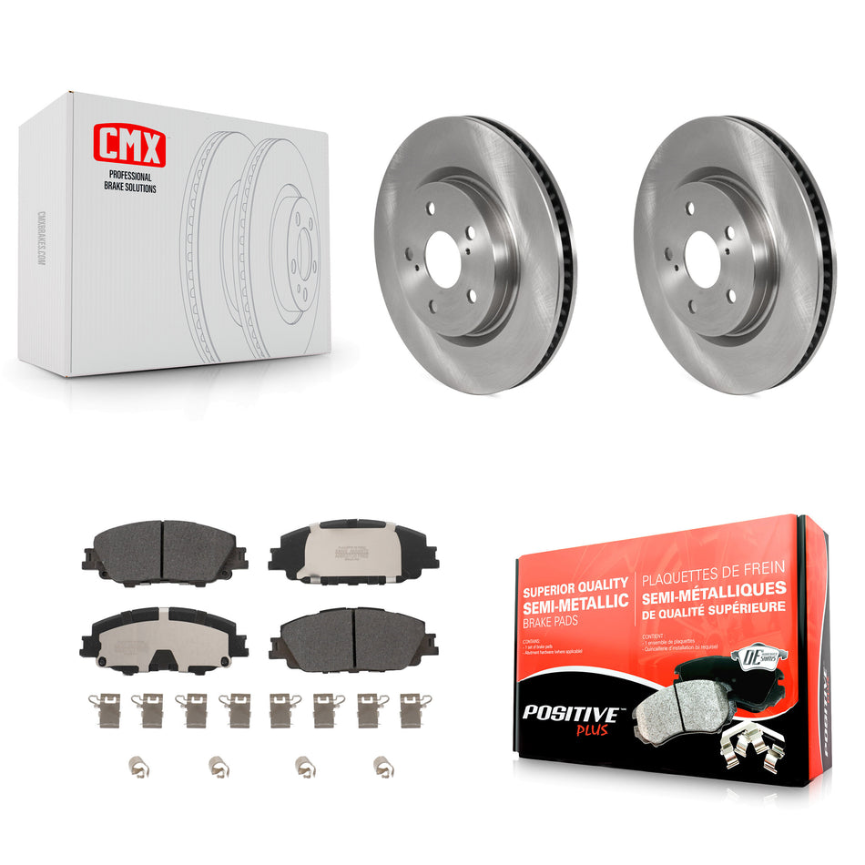 Front Disc Brake Rotors And Semi-Metallic Pads Kit For 2023-2024 Toyota Prius AWD K8F-105119