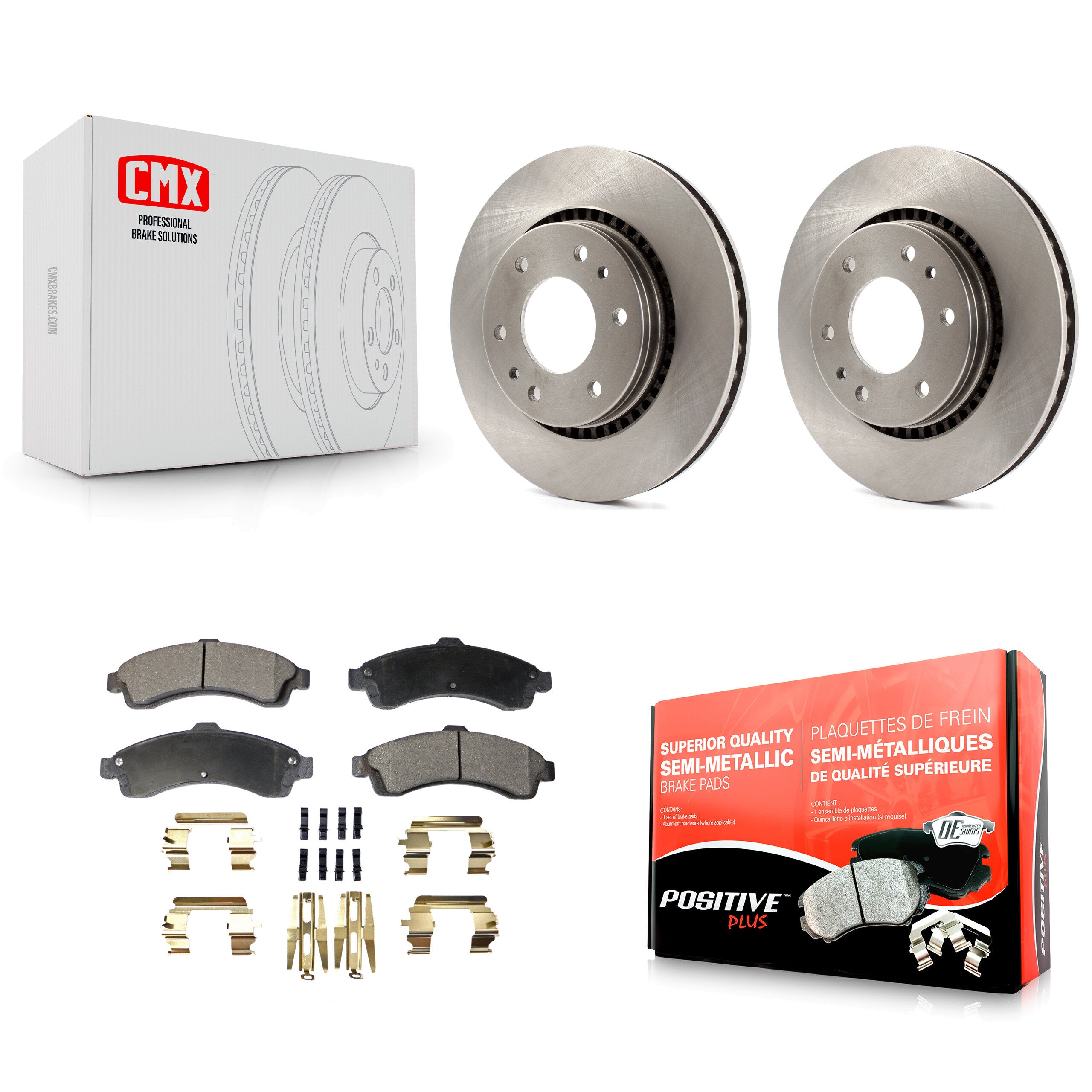 Front Disc Brake Rotor Semi-Metallic Pad Kit For 2006 Isuzu Ascender With 3rd Row Seating K8F-105126