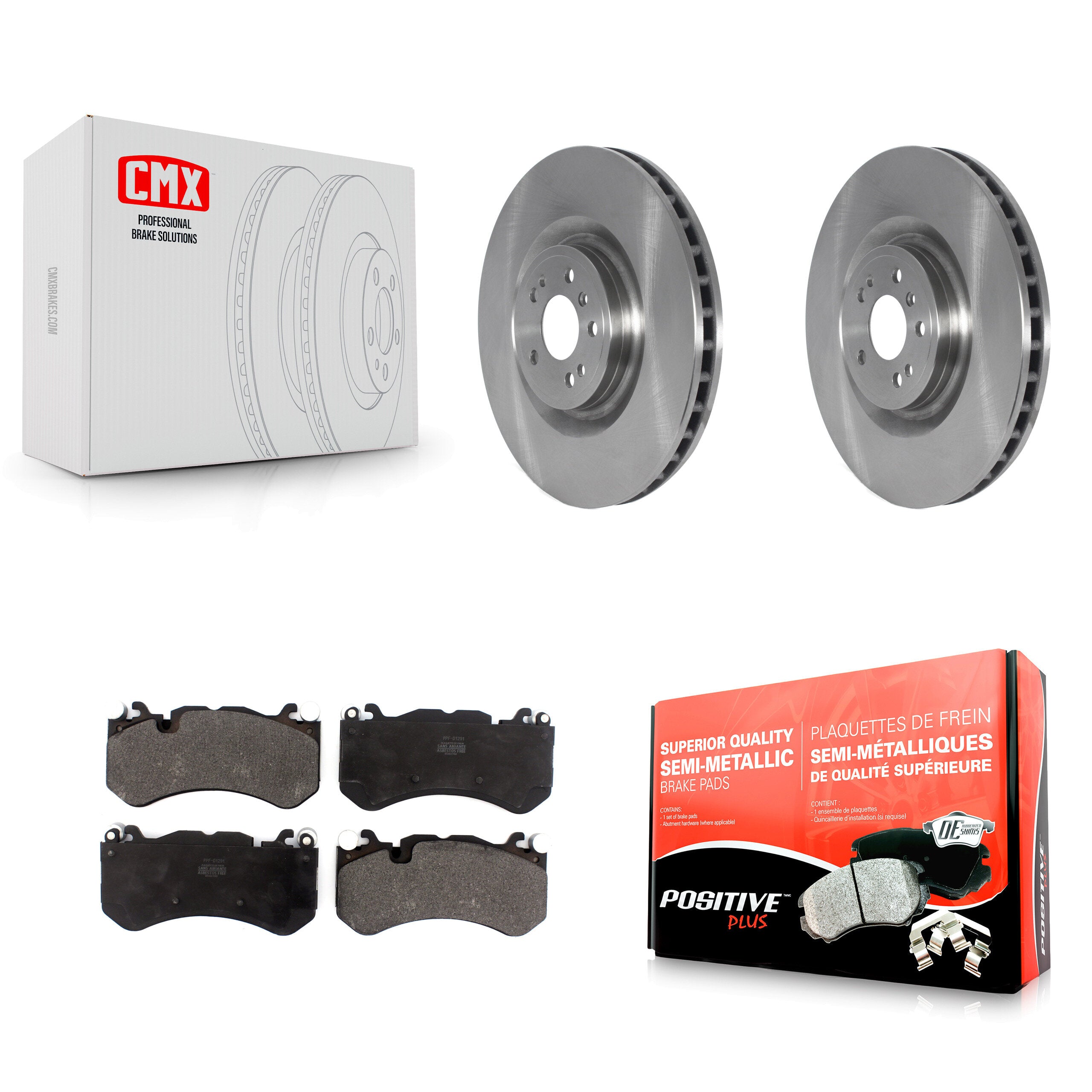 Front Disc Brake Rotors And Semi-Metallic Pads Kit For Mercedes-Benz ML63 AMG K8F-105142