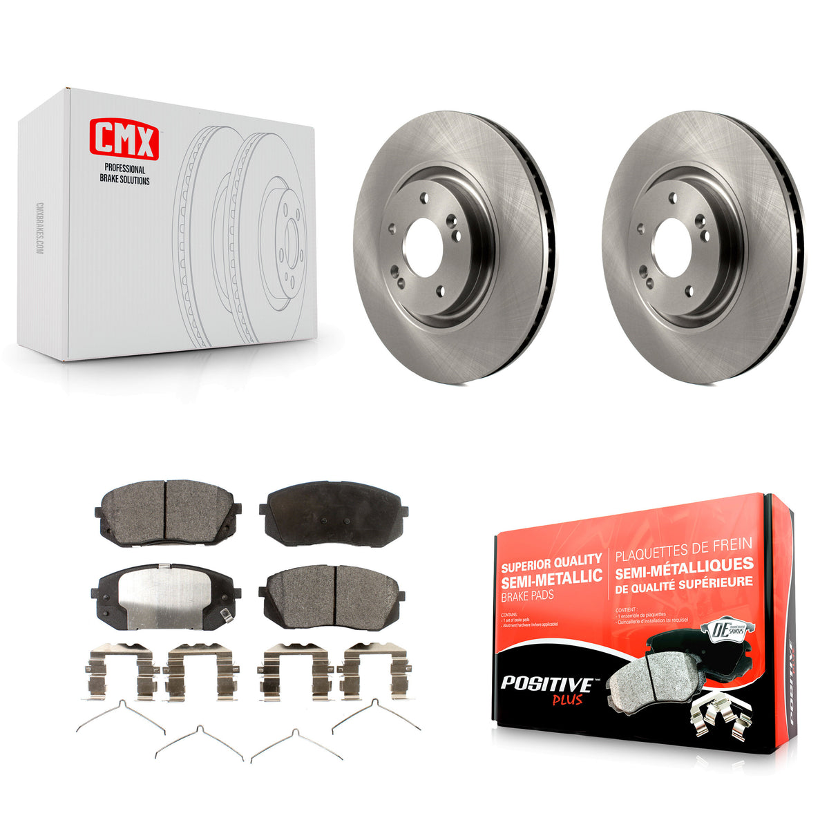 Front Brake Rotors & Semi-Metallic Pad Kit For Kia Optima With 320mm Diameter Rotor K8F-105144