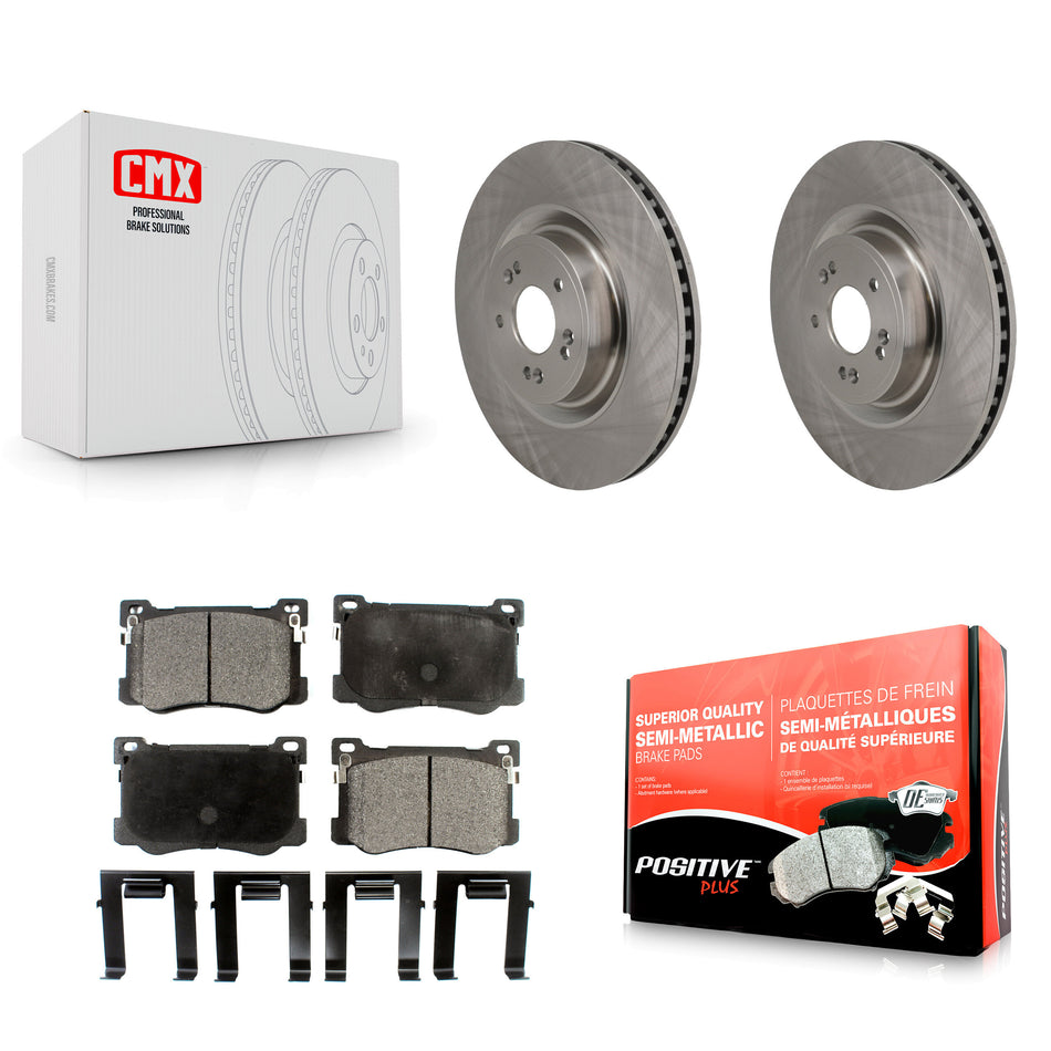 Front Disc Brake Rotors And Semi-Metallic Pads Kit For 2018-2020 Genesis G80 3.3L K8F-105148