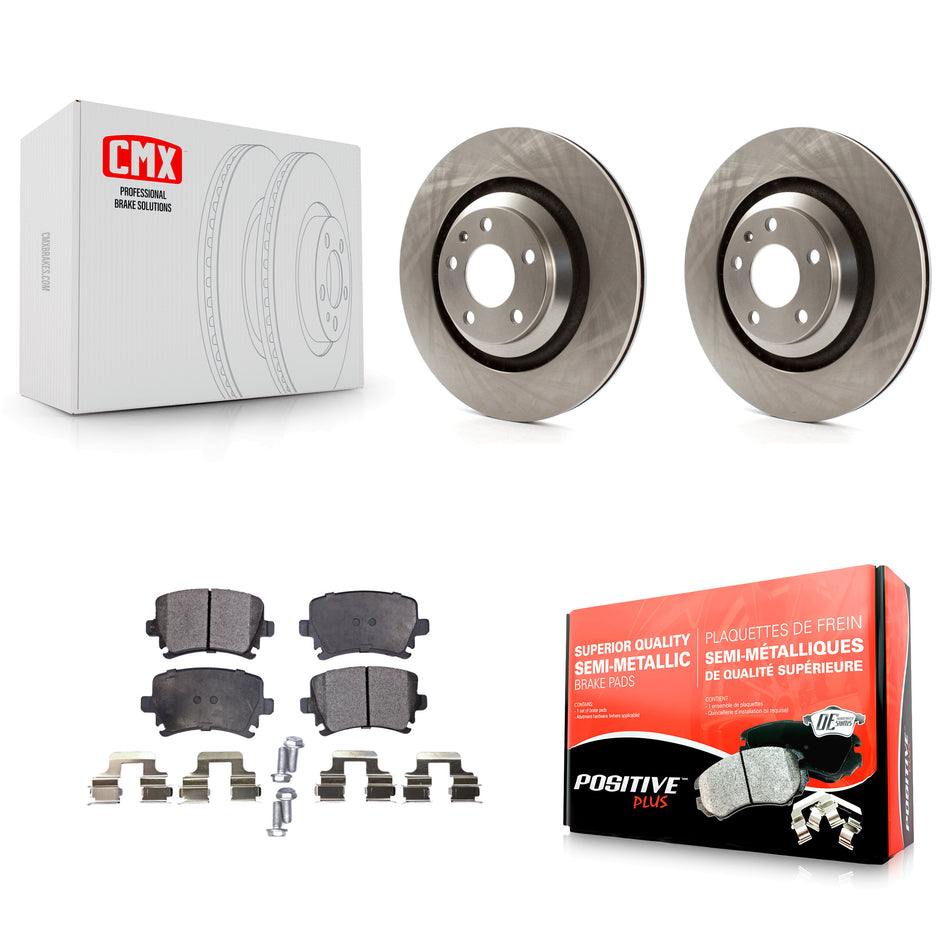 Rear Brake Rotor & Semi-Metallic Pad Kit For 06-11 Audi A6 With 330mm Diameter K8F-105159