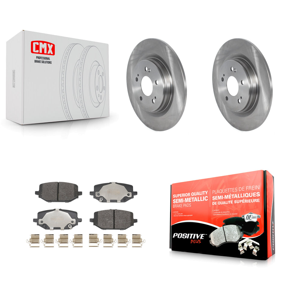 Rear Disc Brake Rotors And Semi-Metallic Pads Kit For 2023-2024 Honda Pilot K8F-105164