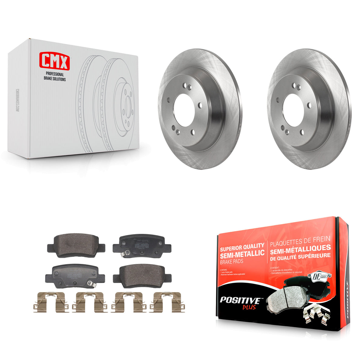 Rear Disc Brake Rotors & Semi-Metallic Pad Kit For Kia Seltos With Electric Parking K8F-105167