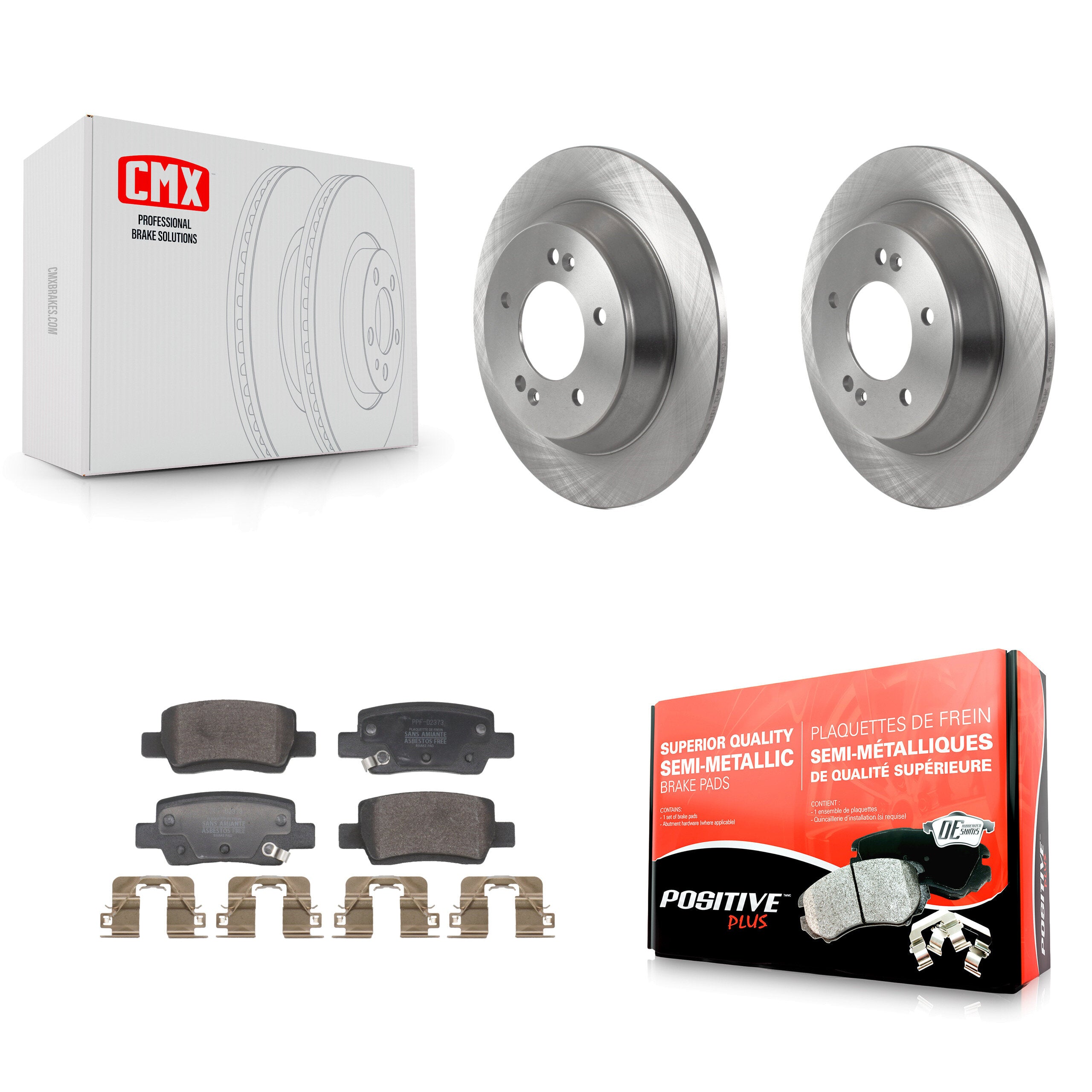 Rear Disc Brake Rotors & Semi-Metallic Pad Kit For Kia Seltos With Electric Parking K8F-105167