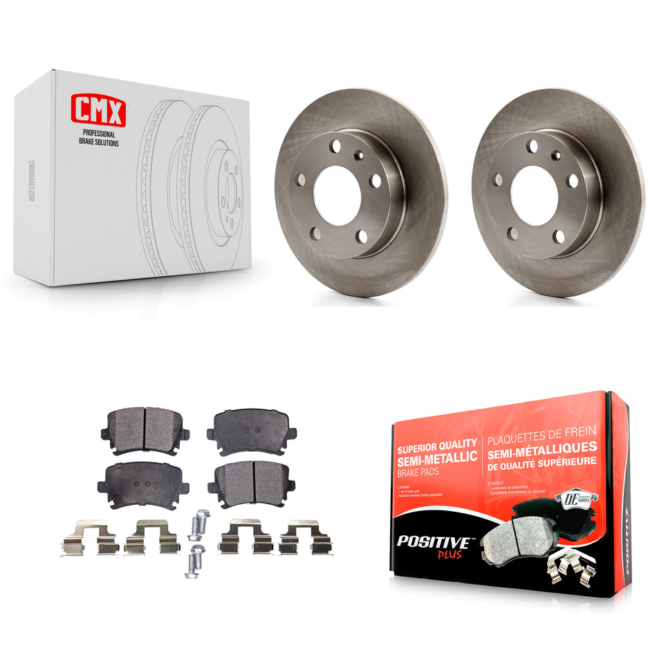 Rear Brake Rotors & Semi-Metallic Pad Kit For 2006 Audi A4 With 245mm Diameter Rotor K8F-105168