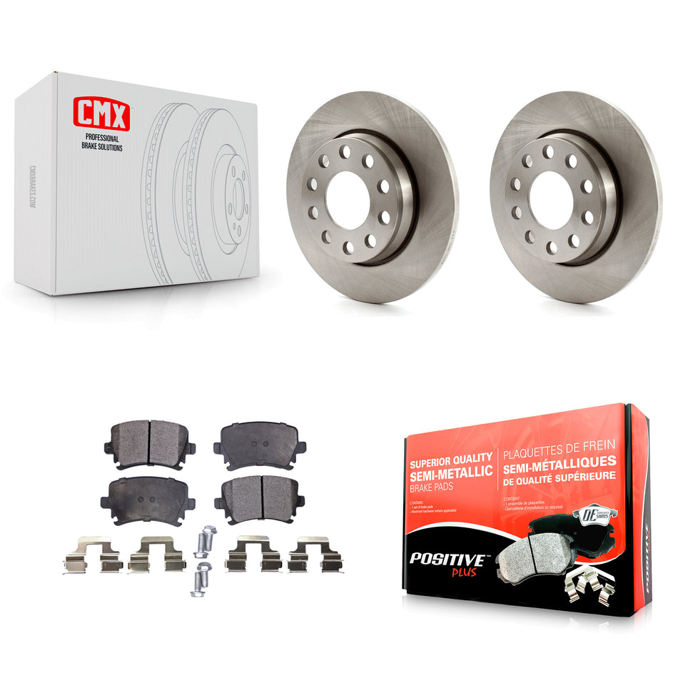 Rear Brake Rotors & Semi-Metallic Pad Kit For 2006 Audi A4 With 255mm Diameter Rotor K8F-105169