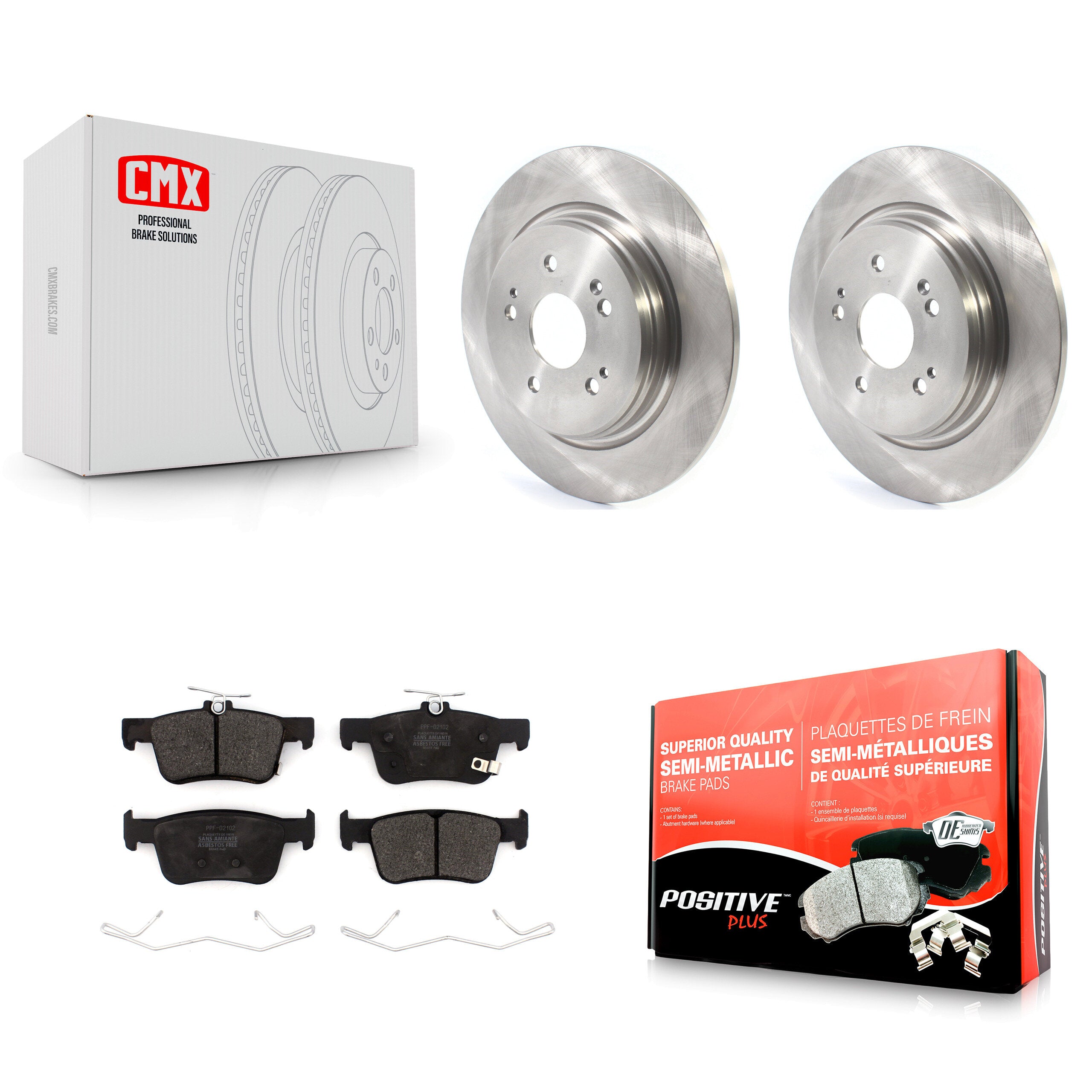 Rear Disc Brake Rotors And Semi-Metallic Pads Kit For 2022-2024 Acura RDX K8F-105174