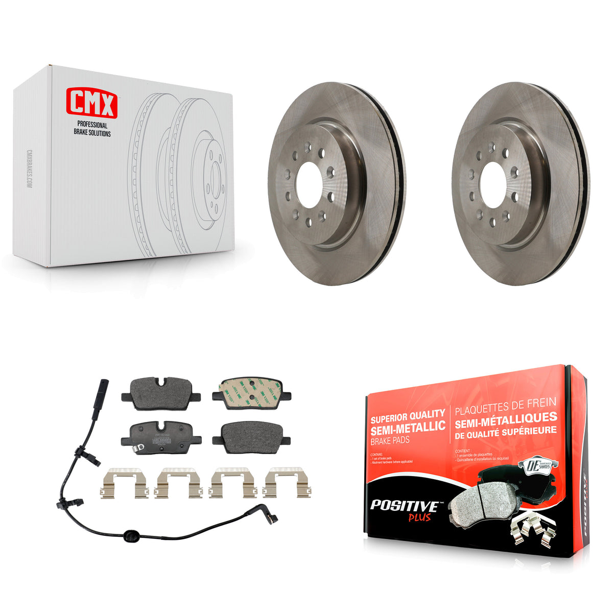 Rear Disc Brake Rotors And Semi-Metallic Pads Kit For Cadillac CT4 K8F-105177