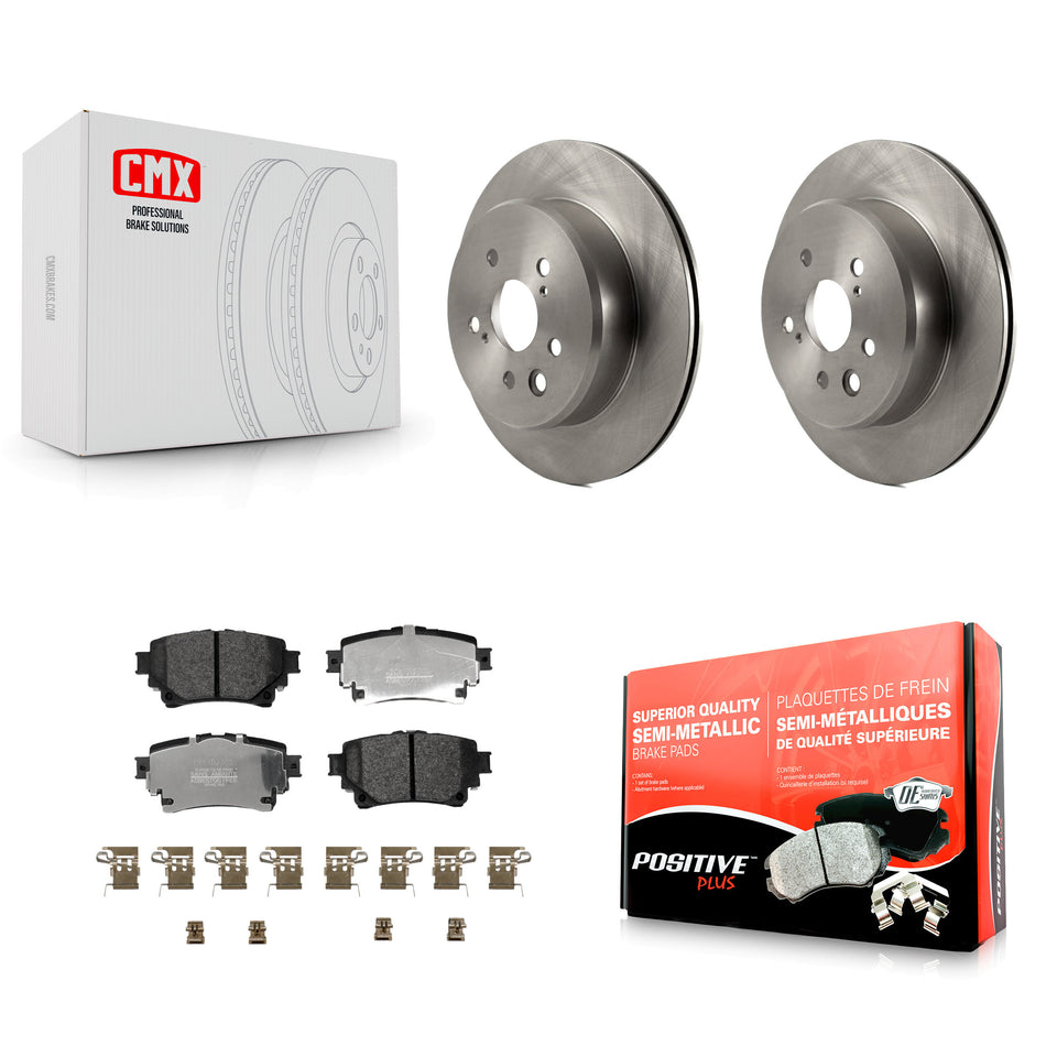 Rear Disc Brake Rotors And Semi-Metallic Pads Kit For 2021 Lexus IS350 RC350 RC300 K8F-105179