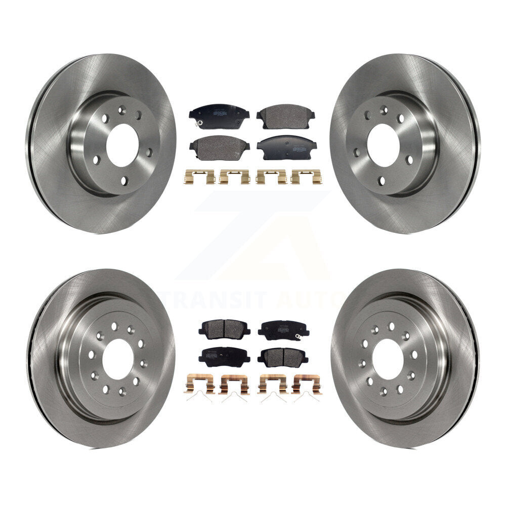 Front Rear Disc Brake Rotors And Semi-Metallic Pads Kit For 2018 Cadillac ATS Base K8F-105187