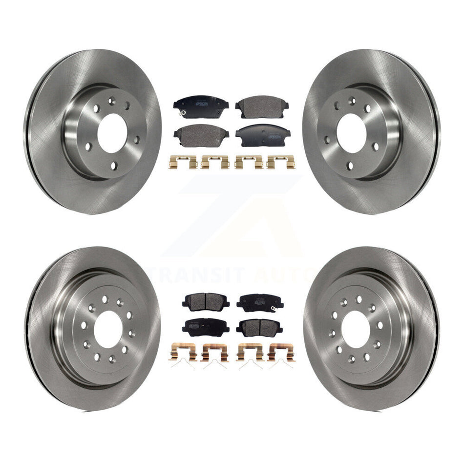 Front Rear Disc Brake Rotors And Semi-Metallic Pads Kit For 2018 Cadillac ATS Base K8F-105187