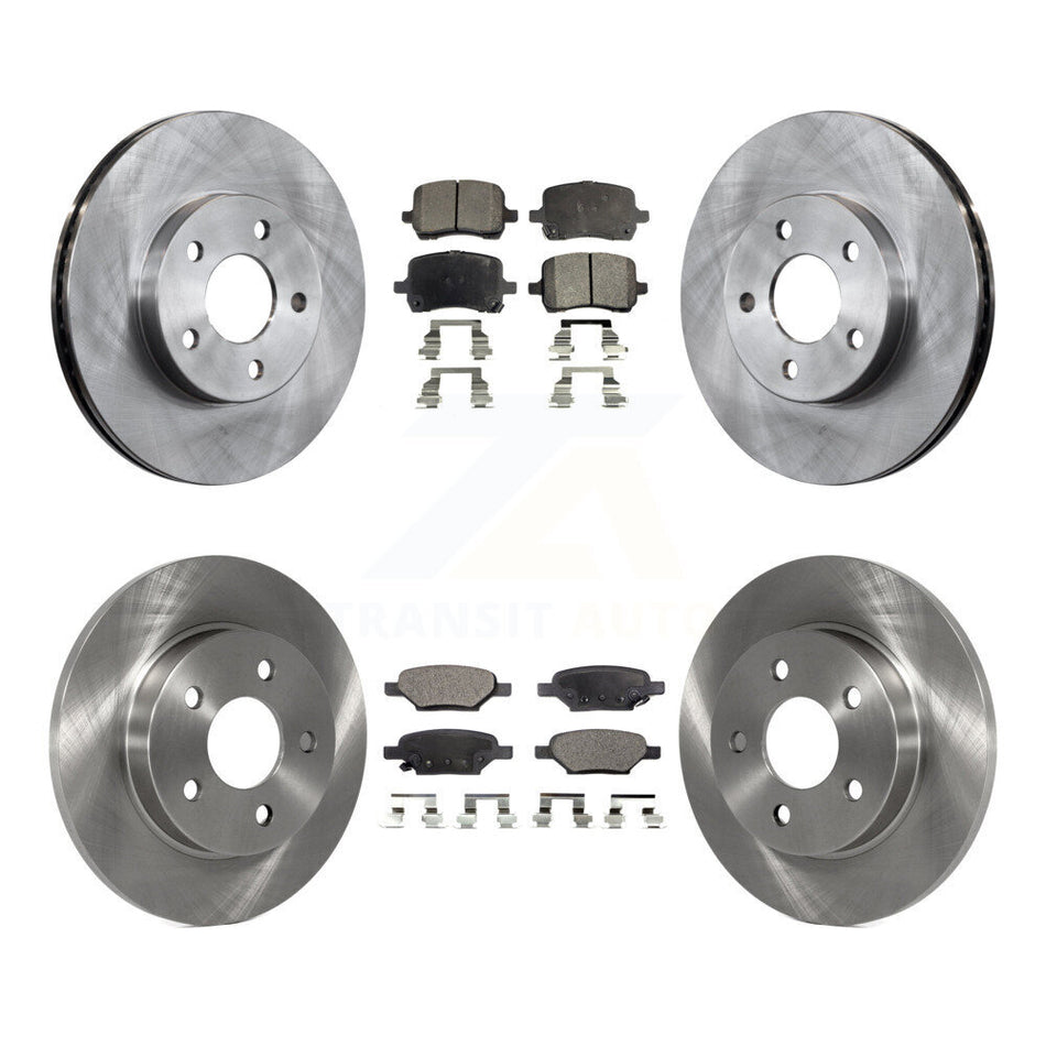 Front Rear Brake Rotors & Semi-Metallic Pad Kit For 2007-2008 Pontiac G5 Disc rear brakes K8F-105192
