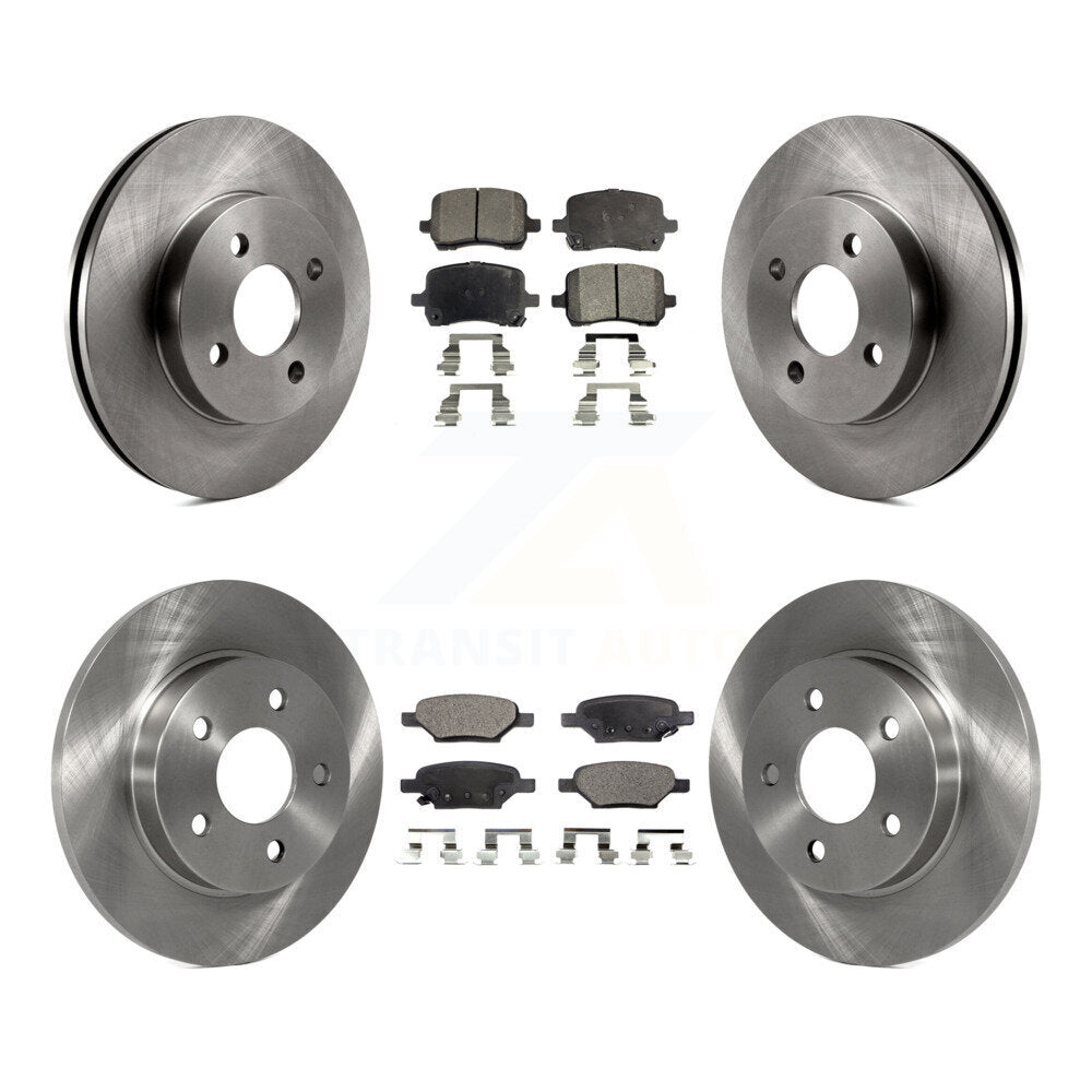 Front Rear Brake Rotors & Semi-Metallic Pad Kit For 2007-2008 Pontiac G5 Disc rear brakes K8F-105193