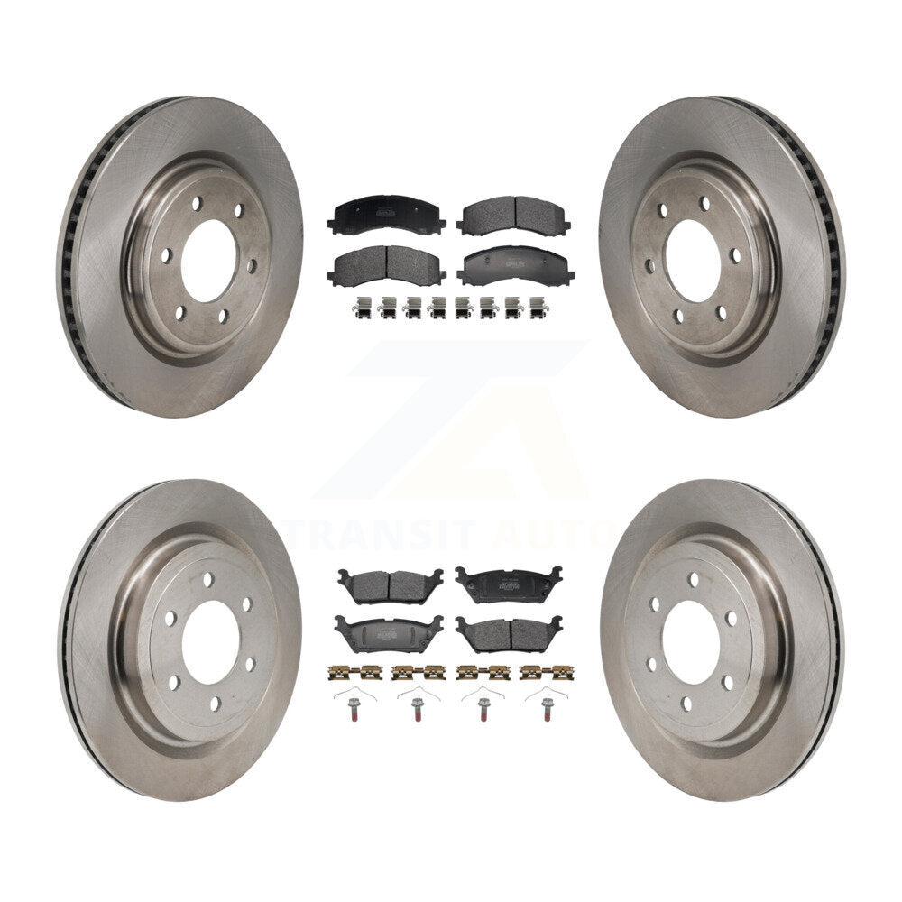 Front Rear Disc Brake Rotors And Semi-Metallic Pads Kit For Ford F-150 K8F-105199