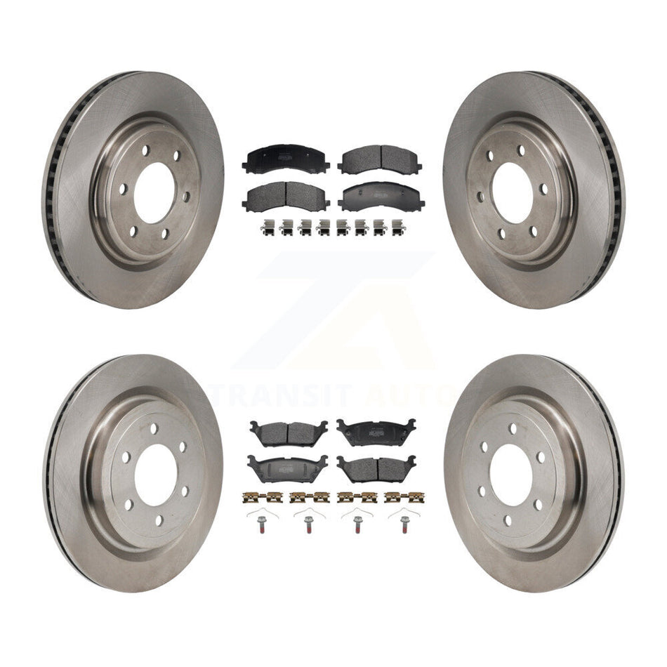 Front Rear Disc Brake Rotors And Semi-Metallic Pads Kit For Ford F-150 K8F-105199