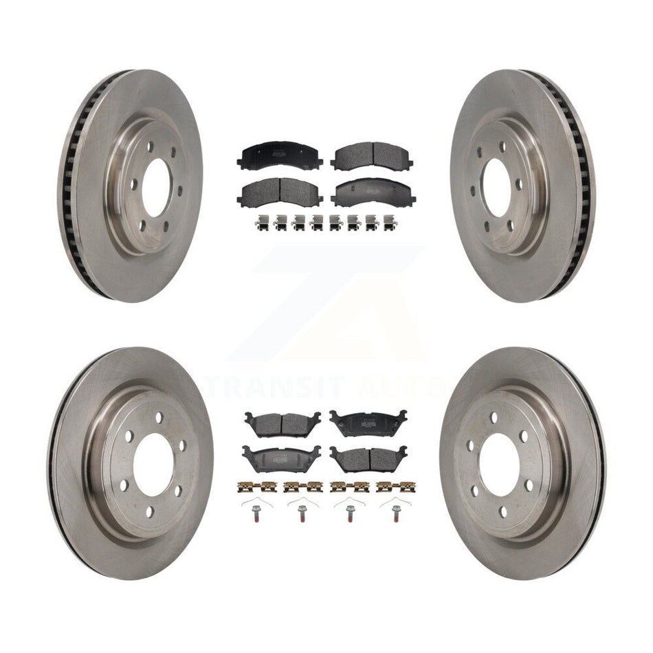 Front Rear Disc Brake Rotors And Semi-Metallic Pads Kit For Ford F-150 Lightning K8F-105200