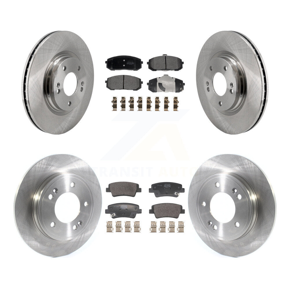 Front Rear Disc Brake Rotors And Semi-Metallic Pads Kit For Hyundai Elantra K8F-105211
