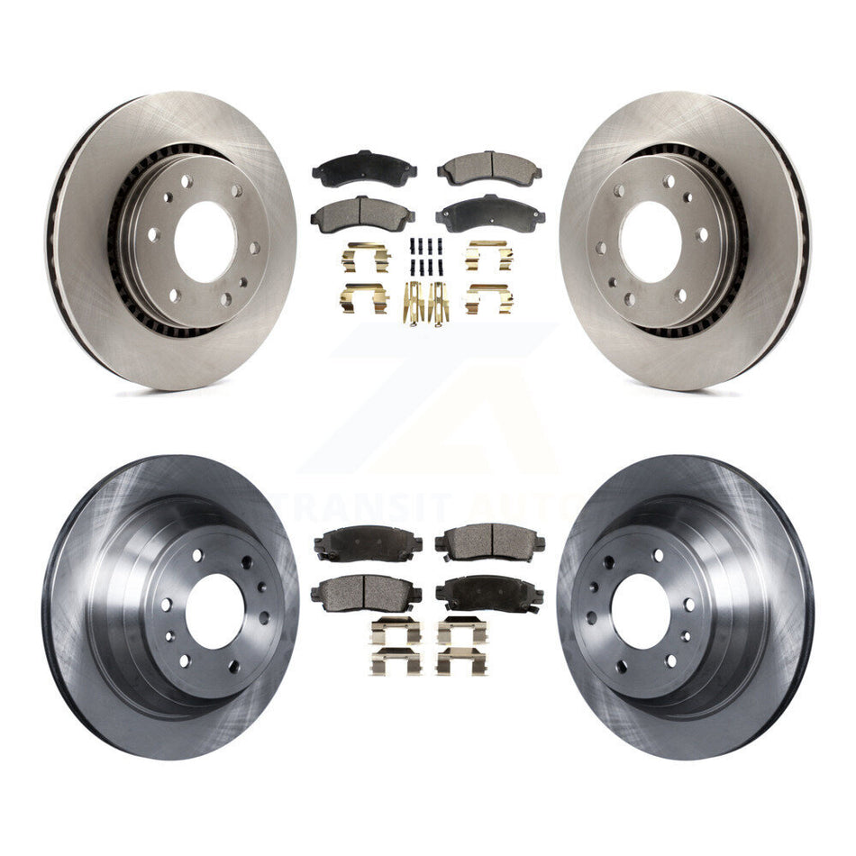 Front Rear Brake Rotor Semi-Metallic Pad Kit For 2006 Isuzu Ascender With 3rd Row Seating K8F-105219