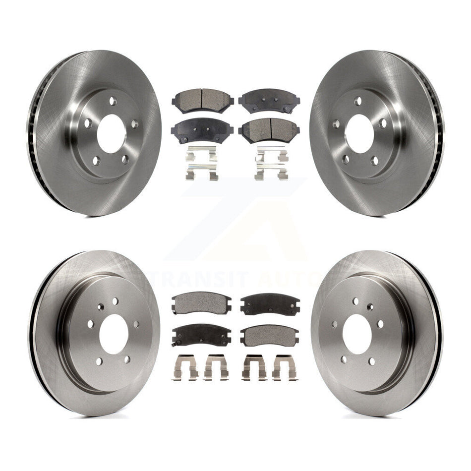 Front Rear Brake Rotors Semi-Metallic Pad Kit For 2004 Cadillac Seville With Vented Rotor K8F-105220