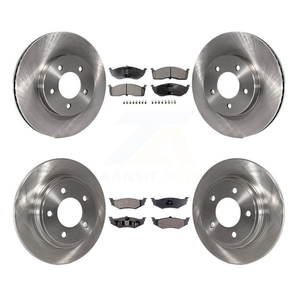 Front Rear Brake Rotors & Semi-Metallic Pad Kit For Chrysler Intrepid Dodge 300M Concorde K8F-105238