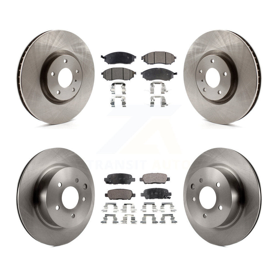 Front Rear Brake Rotor Semi-Metallic Pad Kit For 09-13 INFINITI G37 Without Brembo Brakes K8F-105251