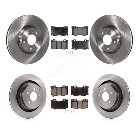 Front Rear Brake Rotors & Semi-Metallic Pad Kit For 09-13 INFINITI G37 With Brembo Brakes K8F-105252