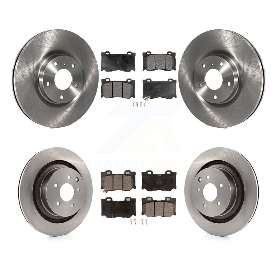 Front Rear Brake Rotors & Semi-Metallic Pad Kit For 09-13 INFINITI G37 With Brembo Brakes K8F-105252
