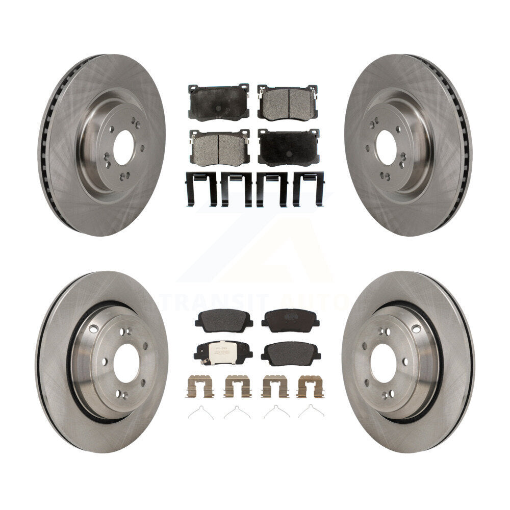 Front Rear Disc Brake Rotors And Semi-Metallic Pads Kit For 2018-2020 Genesis G80 3.3L K8F-105255