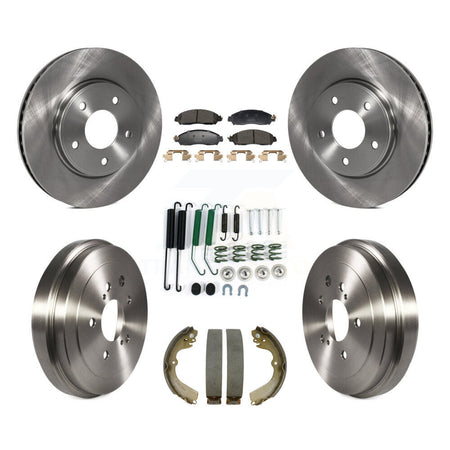 Front Rear Disc Brake Rotors Semi-Metallic Pads And Drum Kit (7Pc) For Nissan NV200 K8F-105259