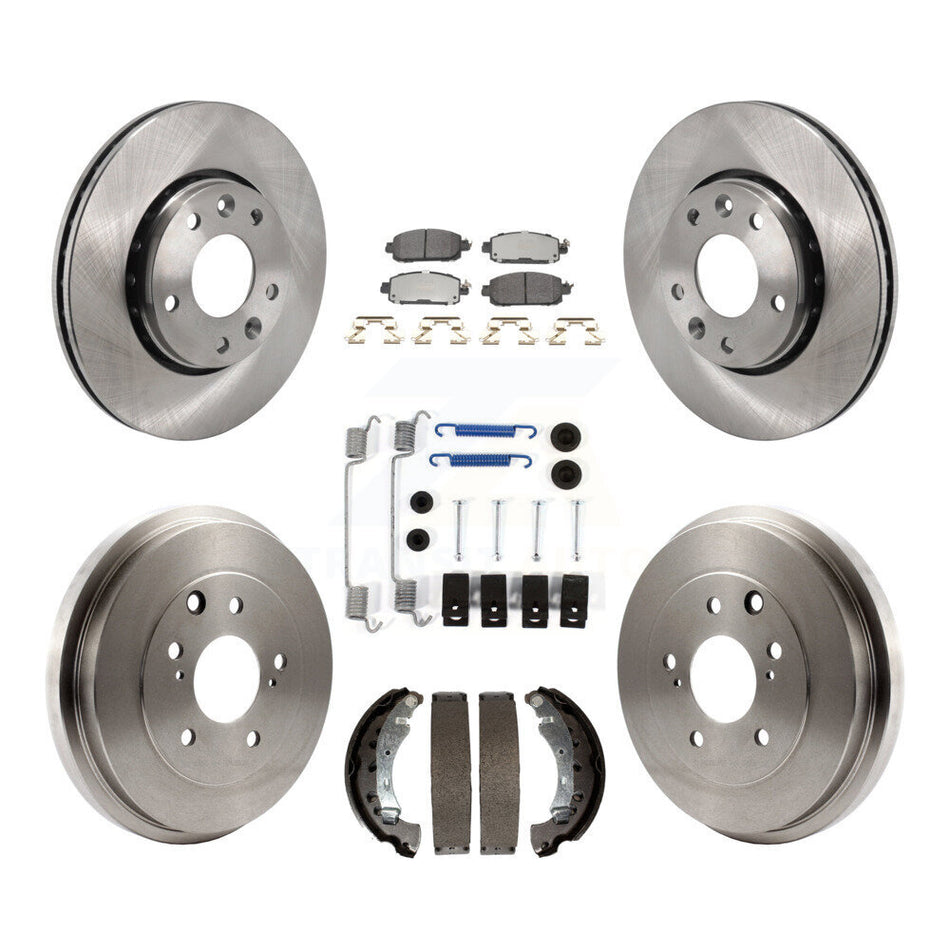 Front Rear Disc Brake Rotors Semi-Metallic Pad Drum Kit (7Pc) For 2020-2022 Nissan Sentra K8F-105260