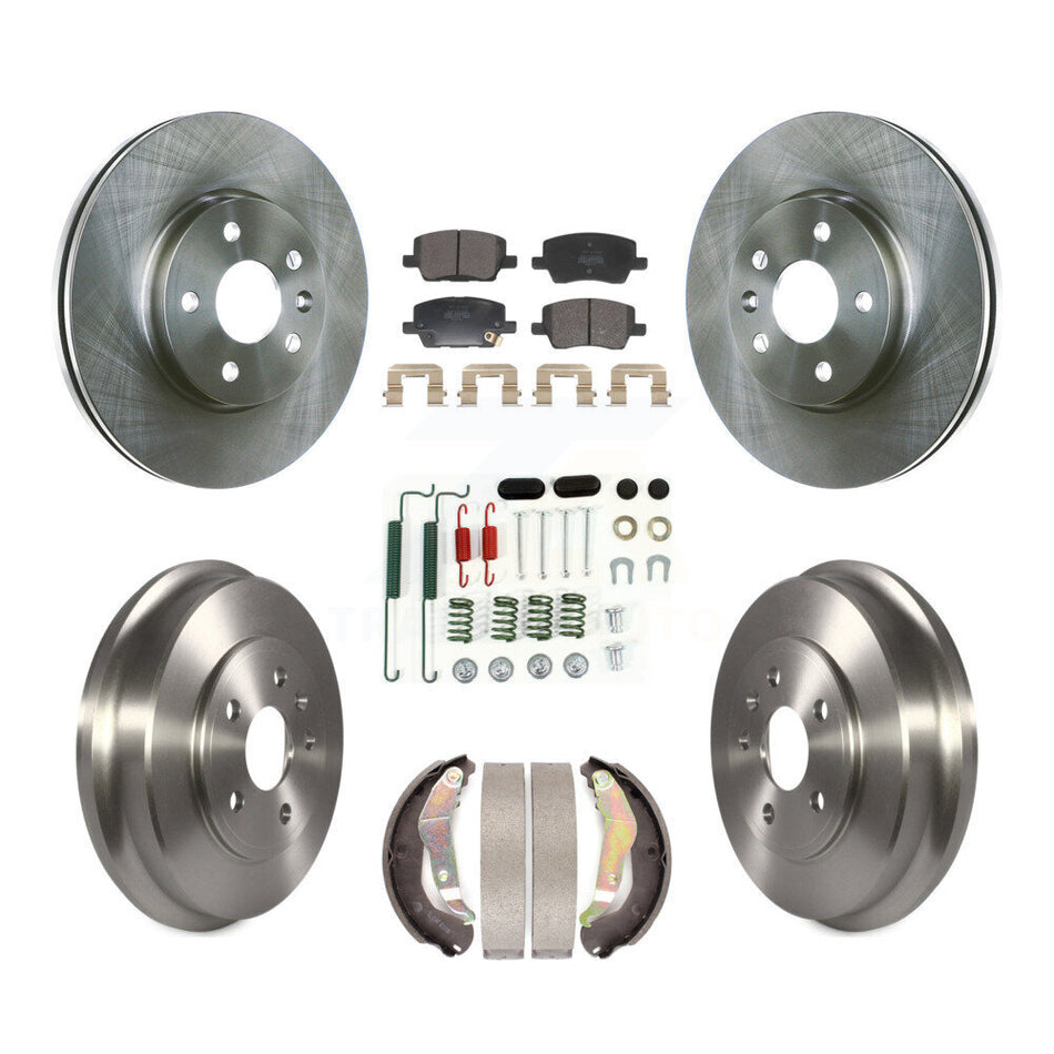 Front Rear Disc Brake Rotor Semi-Metallic Pad And Drum Kit (7Pc) For 2018 Chevrolet Sonic K8F-105264