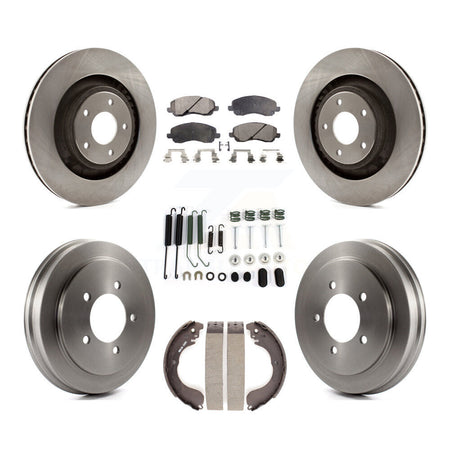 Front Rear Brake Rotors Semi-Metallic Pad & Drum Kit (7Pc) For 08-09 Dodge Caliber SXT/SE K8F-105266