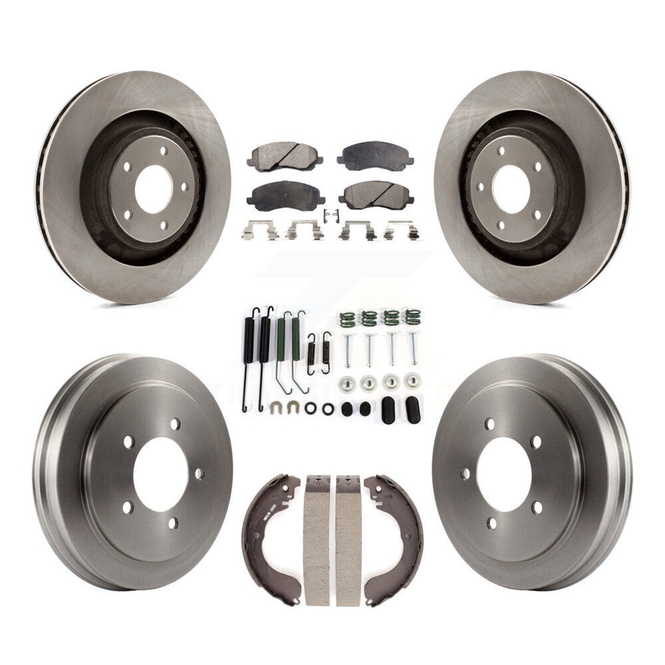 Front Rear Brake Rotors Semi-Metallic Pad & Drum Kit (7Pc) For 08-09 Dodge Caliber SXT/SE K8F-105266