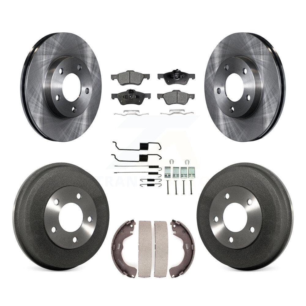 Front Rear Disc Brake Rotors Semi-Metallic Pads And Drum Kit (7Pc) For Mercury Mariner K8F-105268