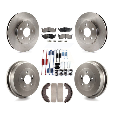Front Rear Disc Brake Rotor Semi-Metallic Pad & Drum Kit (7Pc) For Chrysler Grand Voyager K8F-105269