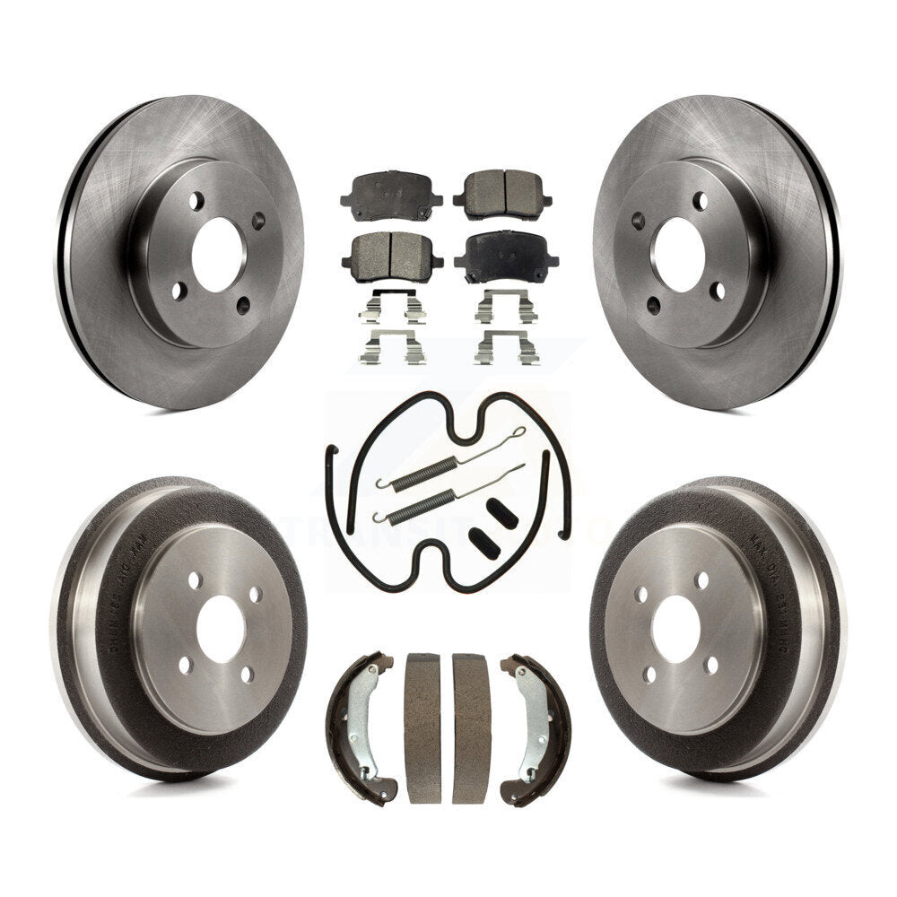 Front Rear Brake Rotor Semi-Metallic Pad & Drum Kit (7Pc) For Pontiac G5 Disc rear brakes K8F-105273