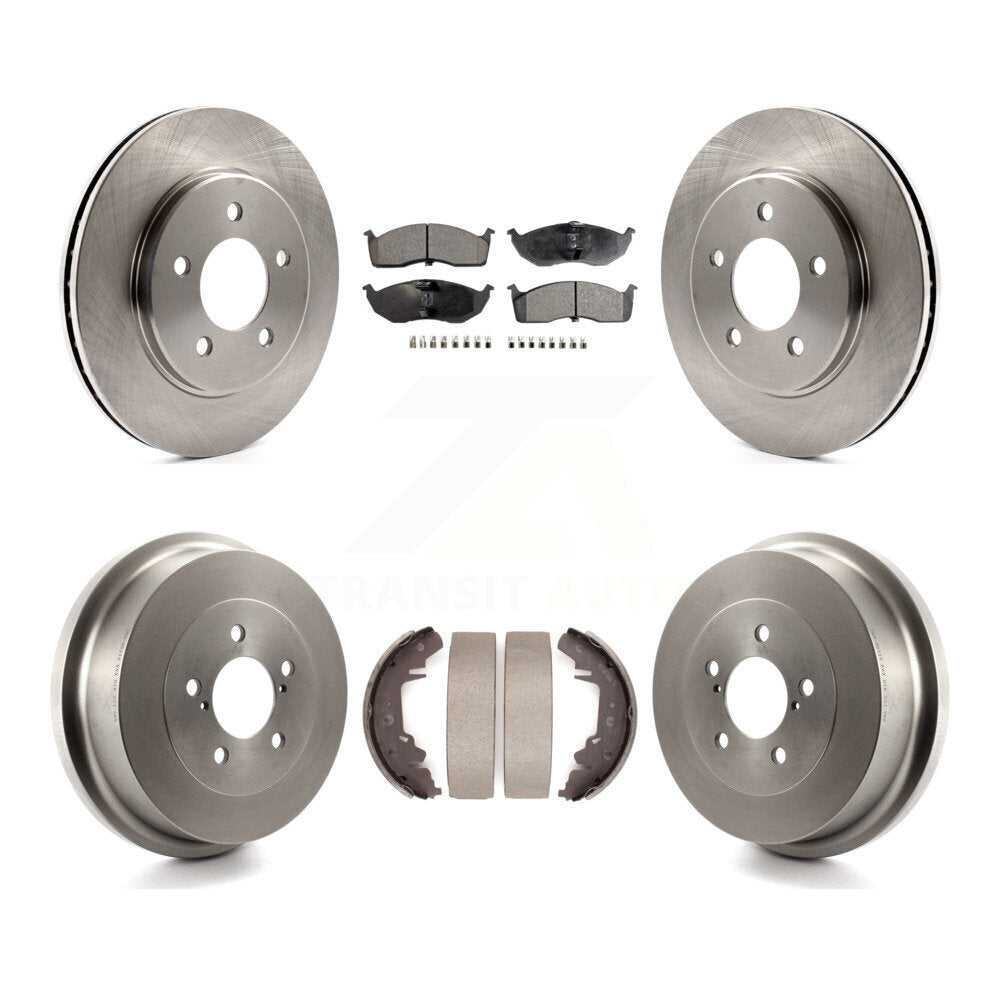 Front Rear Brake Rotor Semi-Metallic Pad Drum Kit For Dodge Caravan Grand Plymouth Town & K8F-105275
