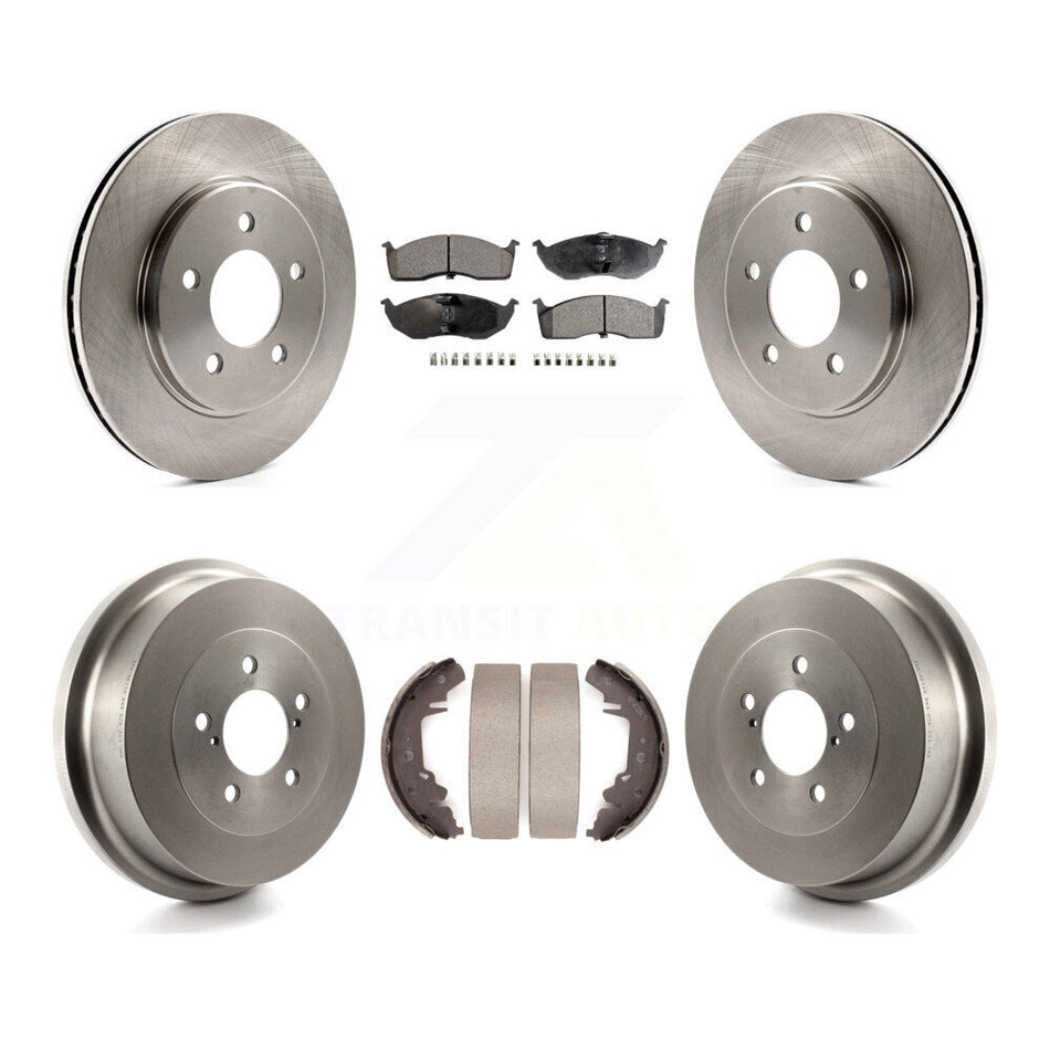 Front Rear Brake Rotor Semi-Metallic Pad Drum Kit For Dodge Caravan Grand Plymouth Town & K8F-105275