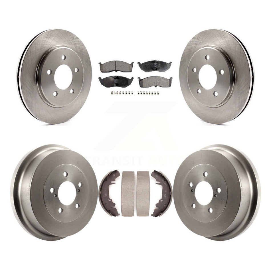 Front Rear Brake Rotor Semi-Metallic Pad Drum Kit For Dodge Caravan Grand Plymouth Town & K8F-105275