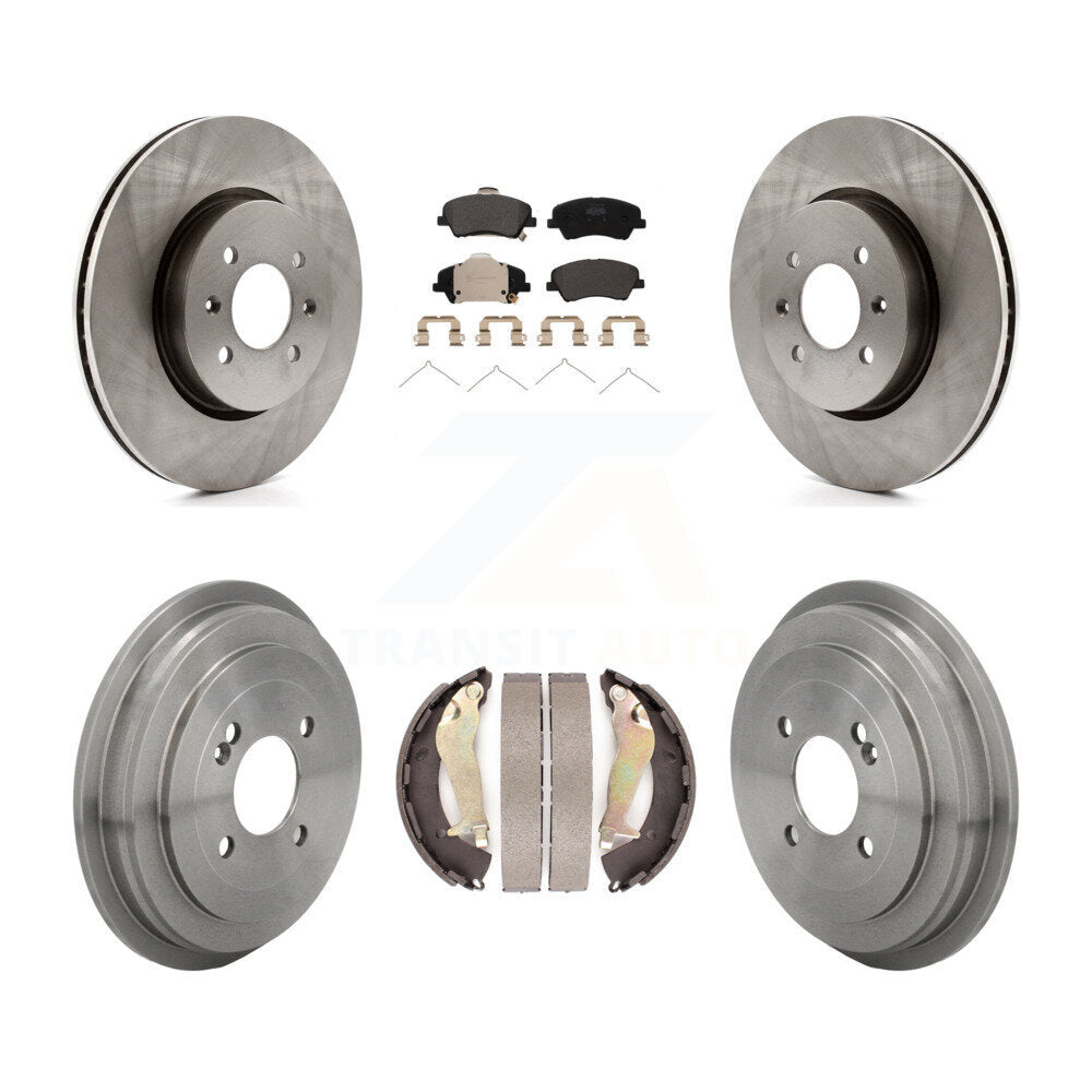 Front Rear Disc Brake Rotors Semi-Metallic Pads And Drum Kit For Kia Rio Hyundai Accent K8F-105276