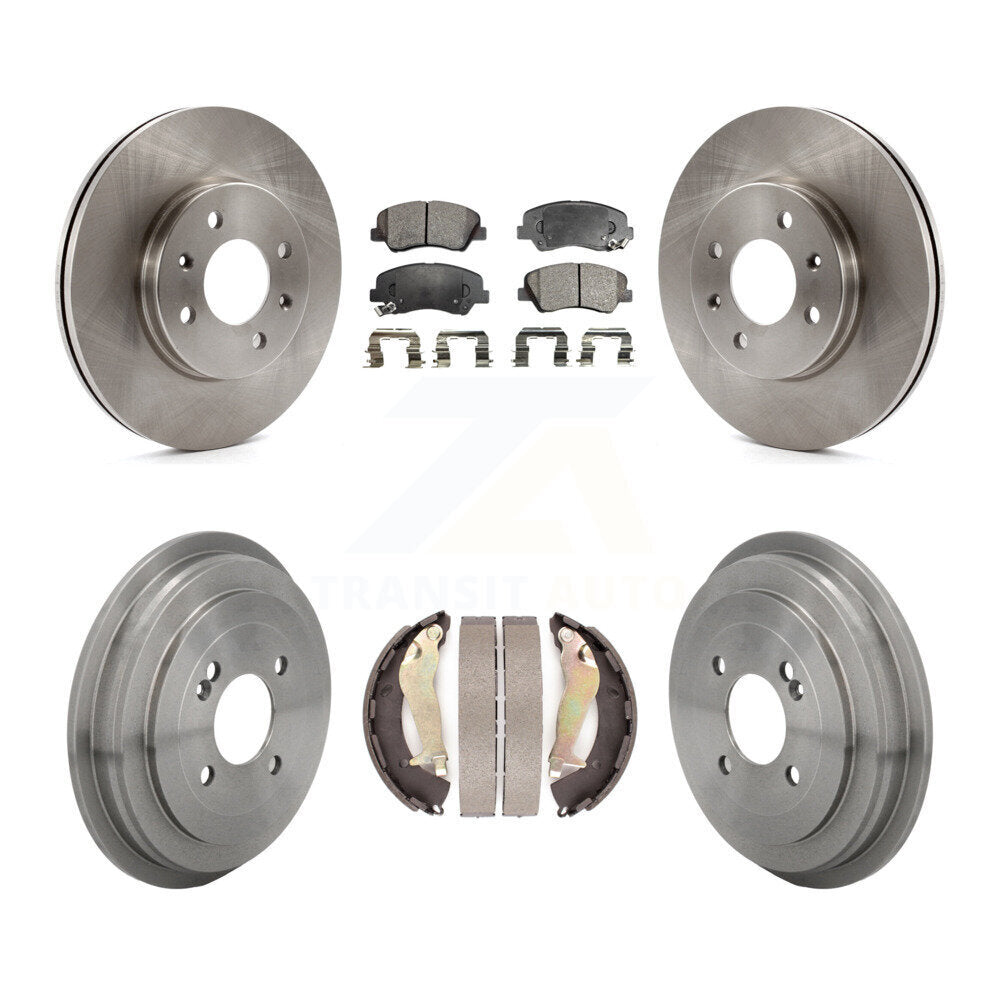 Front Rear Disc Brake Rotors Semi-Metallic Pads And Drum Kit For Kia Rio K8F-105277