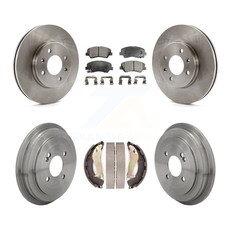 Front Rear Disc Brake Rotors Semi-Metallic Pads And Drum Kit For Kia Rio K8F-105277