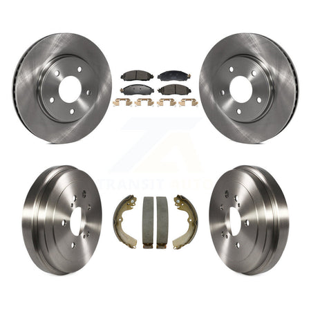 Front Rear Brake Rotor Semi-Metallic Pad & Drum Kit For Nissan NV200 Without Taxi Package K8F-105278