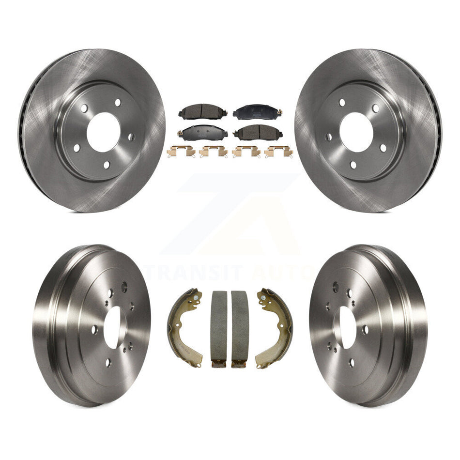 Front Rear Brake Rotor Semi-Metallic Pad & Drum Kit For Nissan NV200 Without Taxi Package K8F-105278