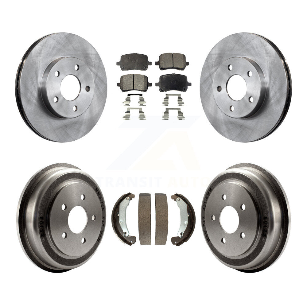 Front Rear Brake Rotor Semi-Metallic Pad & Drum Kit For 07-08 Pontiac G5 Disc rear brakes K8F-105279