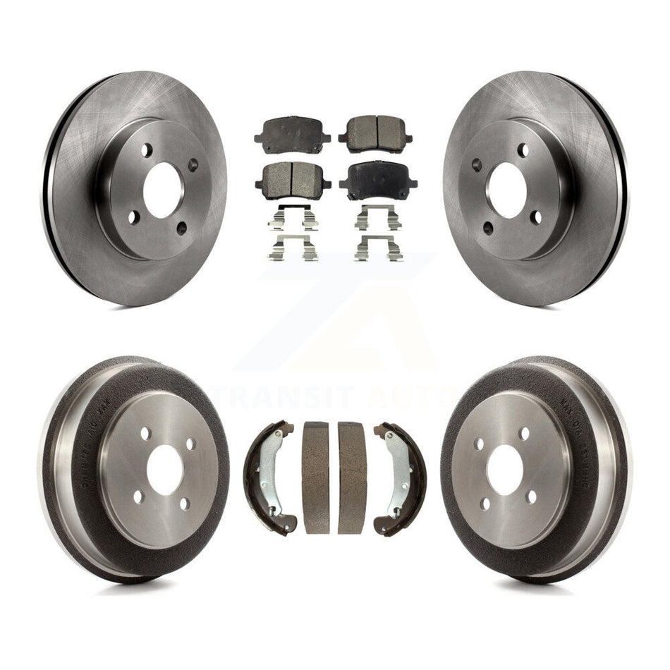 Front Rear Brake Rotor Semi-Metallic Pad & Drum Kit For 07-08 Pontiac G5 Disc rear brakes K8F-105280