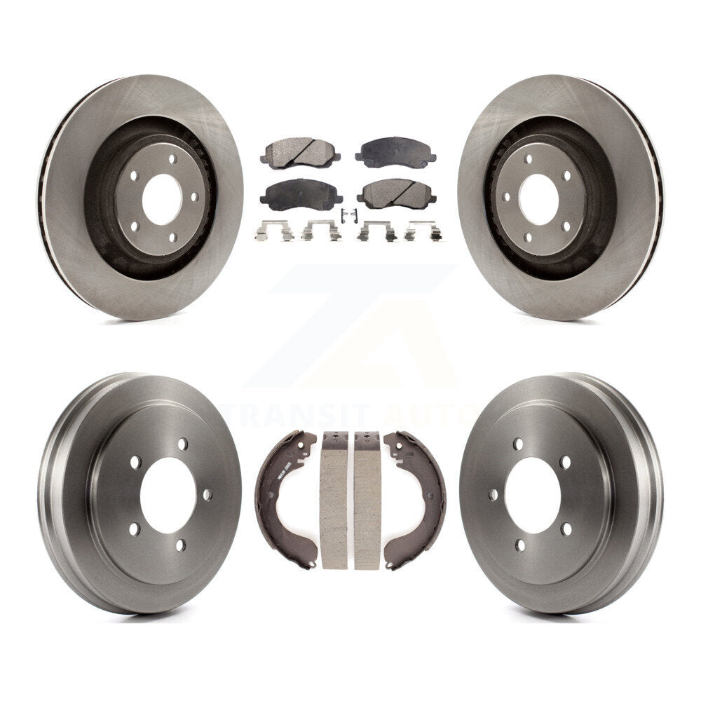 Front Rear Disc Brake Rotor Semi-Metallic Pad Drum Kit For 2008-2009 Dodge Caliber SXT/SE K8F-105286